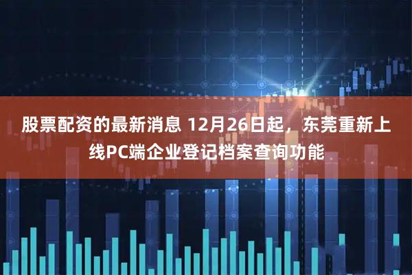 股票配资的最新消息 12月26日起，东莞重新上线PC端企业登记档案查询功能
