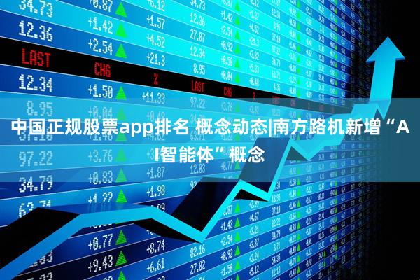 中国正规股票app排名 概念动态|南方路机新增“AI智能体”概念